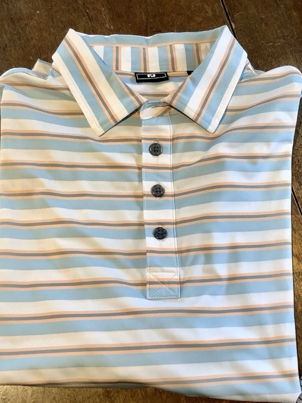 Pair of FootJoy Stripped Collared Golf Polo Shirts Men’s XL EUC - Picture 5 of 6